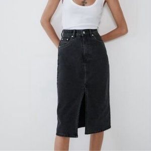 Zara black denim mini skirt size xs